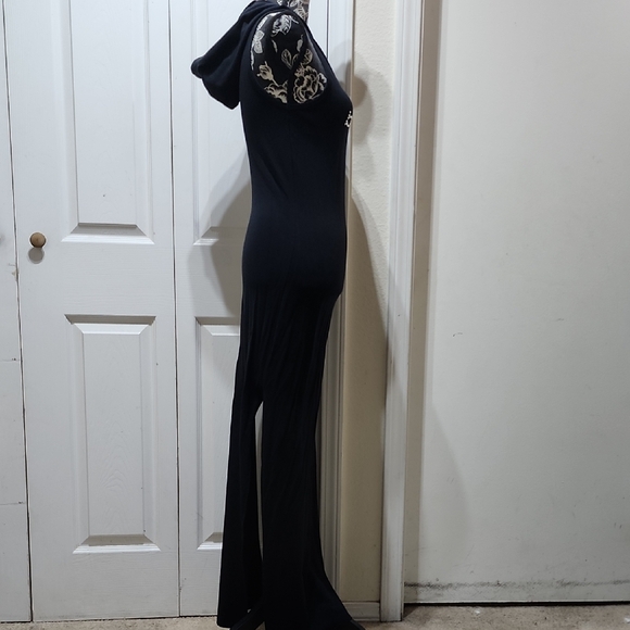 Bebe Black Hooded Maxi Dress S - Picture 4 of 7